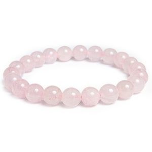 Natural Pink Rose Quartz Stretch Bracelet- The stone of Peace, Love and Kindness